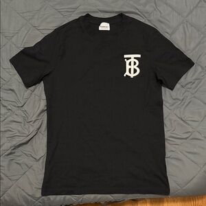 Burberry Black Tee with White Logo